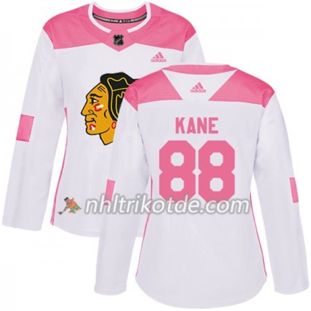 Chicago Blackhawks Trikot Patrick Kane 88 Adidas 2017-2018 Weiß Pink Fashion Authentic - Dame